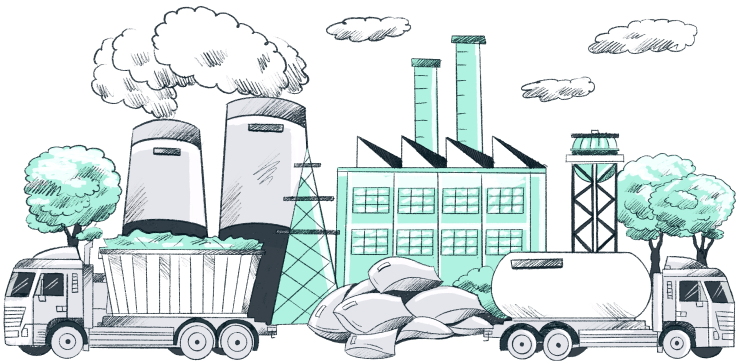 graphic depicting the material and design scale of decarbonisation